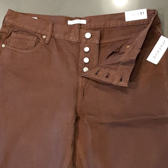 PACSUN Espresso Brown Low Rise Straight Leg Button Fly Jeans - Picture 2 of 13